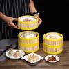 Vaporiera in bambù naturale multi-dimensione per ravioli con coperchio Griglia per la cottura a vapore domestica Cesto per riso Dim Sum Accessori per la cucina