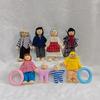 Plaid Handmade Fabric & Wood Grid Doll Figurines – Cute Mini Ornaments for Playhouse Decor
