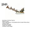 Colorful LED Holiday Lights Christmas Deer Pulling Sled Figurine, Santa Reindeer Scene Decor with Home Fireplace Ornaments Lights, Tabletop