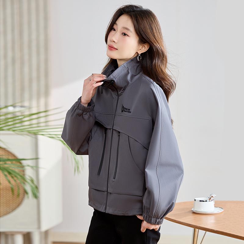 

2025 Spring/Autumn Women s Korean Stand Collar High-End Casual Fashion Outerwear L1592 L 110-125 jin