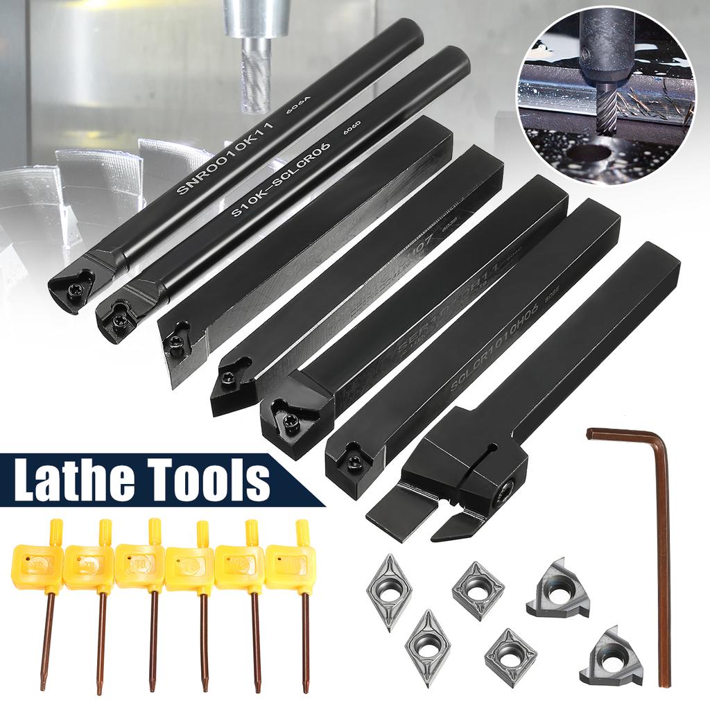 7PCS DCMT CCMT Carbide 7PCS//Set Shank Lathe Turning Tool Holder Boring Bar