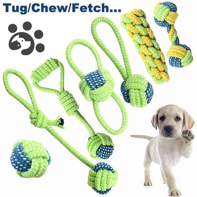 7pcs Dog Toy Rope Ball Toy for Small Medium Dogs Outdoor Training Toy for Dogs Teeth Cleaning Tug Toy Interactive Knot Rope