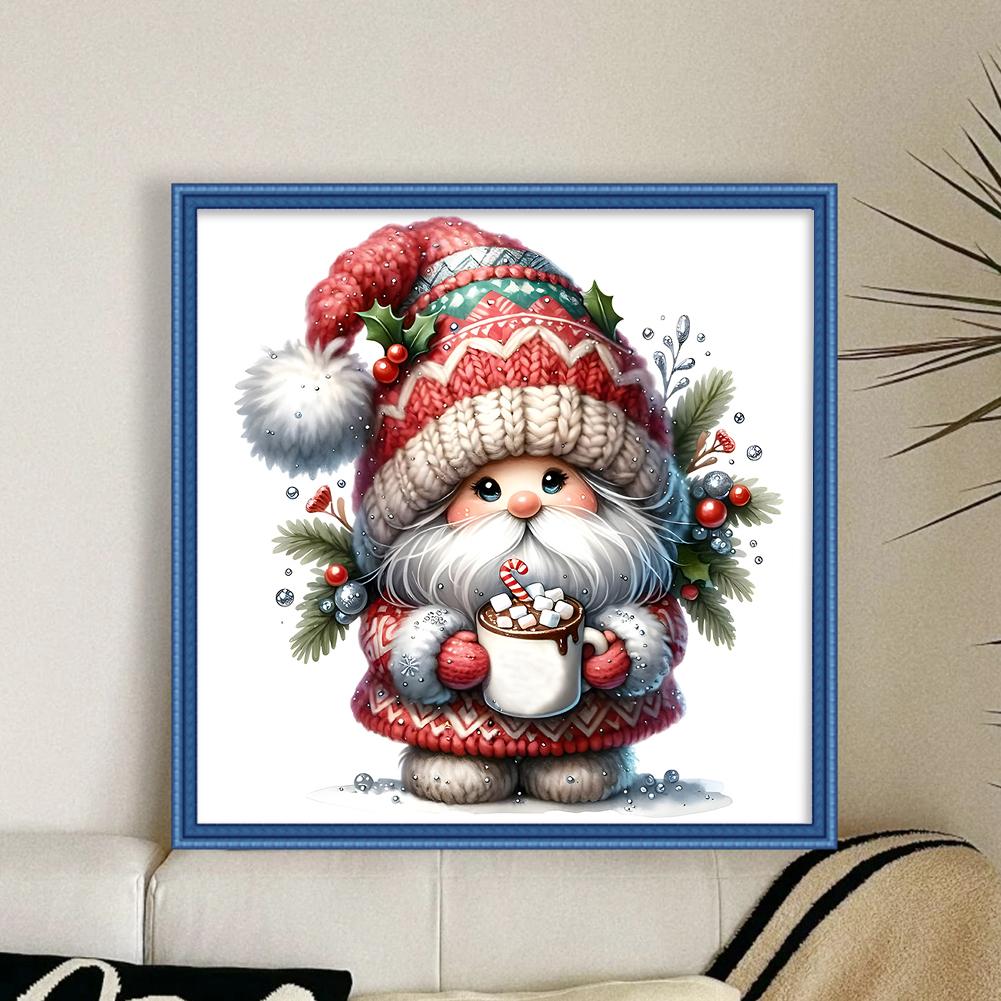 Full Embroidery Eco-cotton Thread 11CT Printed Xmas Gnome Cross Stitch Kit Art