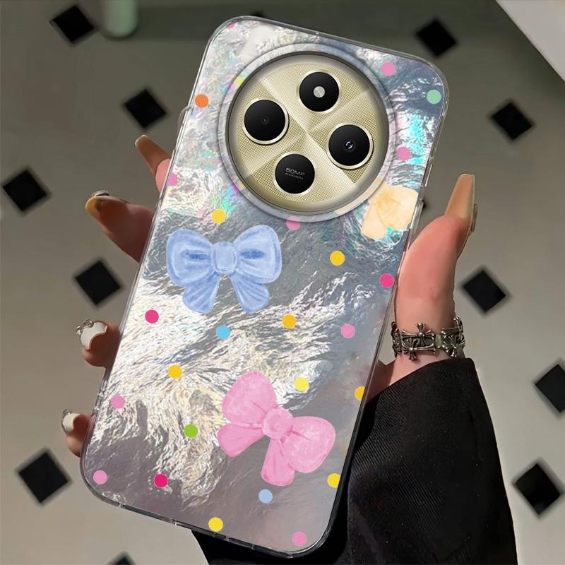 Cute Colorful Bow Heart Girls Women Phone Case For Xiaomi Poco X3pro X5 M6 X6 X3 NFC M5s M6 X7 Pro C75 C61 Bumper Fundas Cover