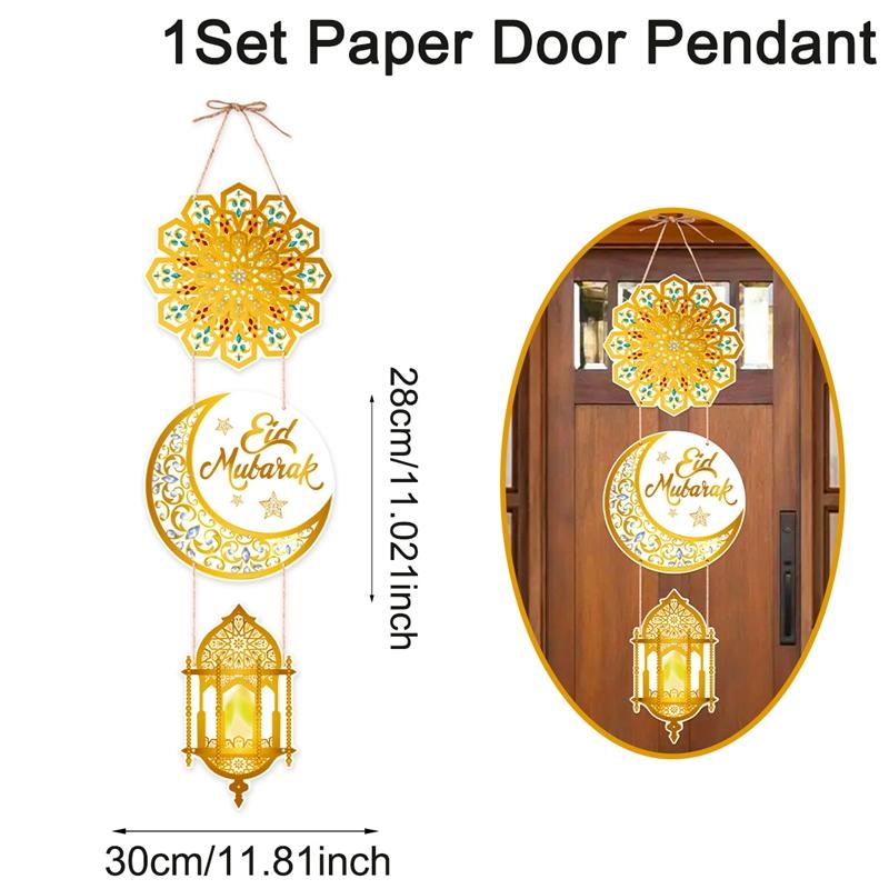 Eid Mubarak Door Hanging Flag Ramadan Decor for Home 2026 Ramadan Kareem Mubarak Islamic Muslim Party Decor Happy Eid Al Adha