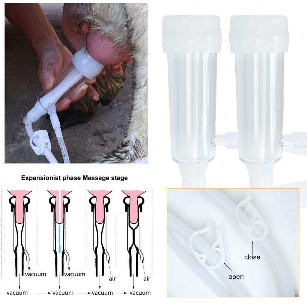 15L Electric Goat Milking Machine 220V Cattle Pulsating Milking Machine Stainless Steel Milker Bucket Vacuum Pump