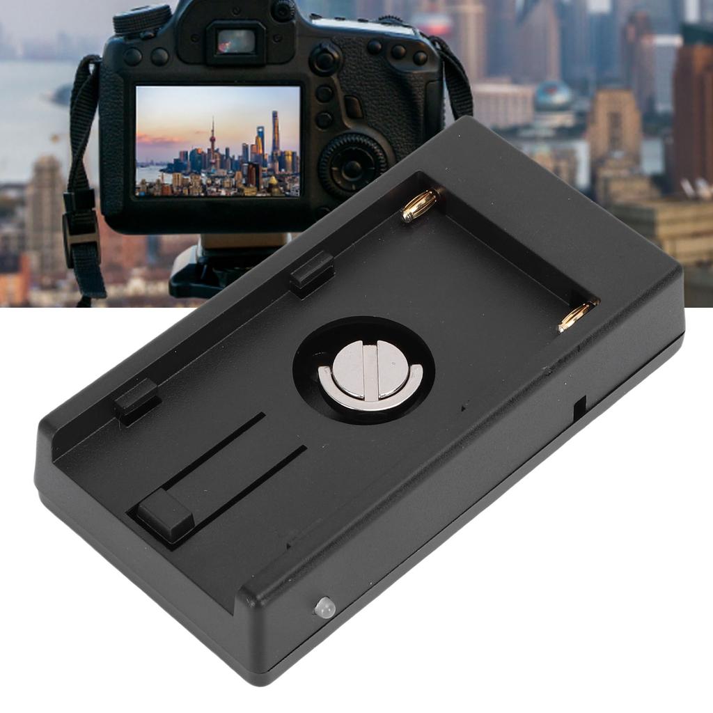 Camera Battery Adapter Plate Suitable for NP-F970 F750 F570 F550 Battery 7.2V Camera Power Adapter Plate with LED Indicator Light