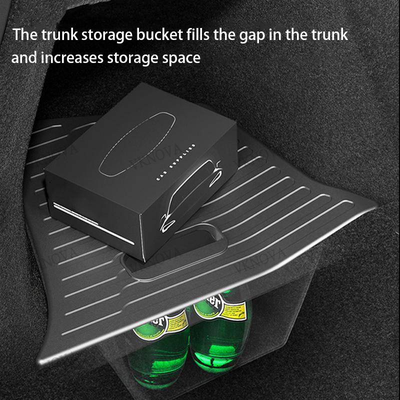 For New Tesla Model YL 2026 Door Side Storage Box Full-Cover Front And Rear Interior Storage Box Car Trunk  Trash Can Cup Holder