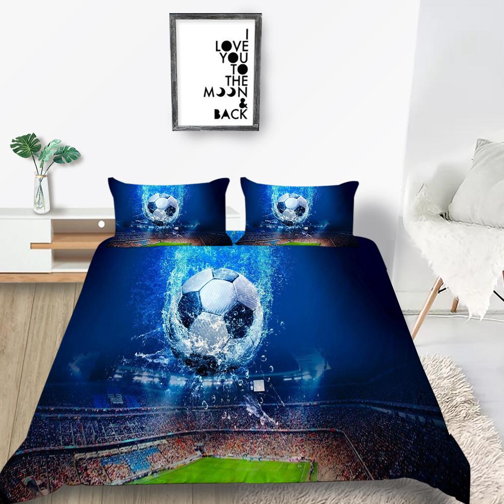 3D Football Bedding Set, Sports Down Duvet Cover, Pillowcase 2/3 Pieces, Boys and Teens, Athlete Room,soft Home Textile, World Cup Quilt Cover