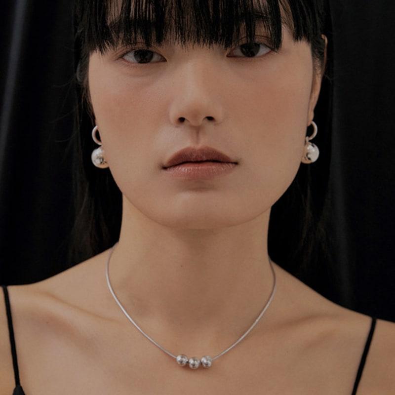 JYDDM 925 Cutting Ball Silky Chain Necklace Type.3