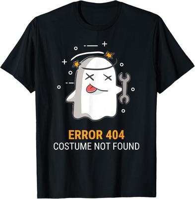 Błąd 404 Kostium Nie Znaleziono Łatwa Koszulka Halloweenowa z Duchem