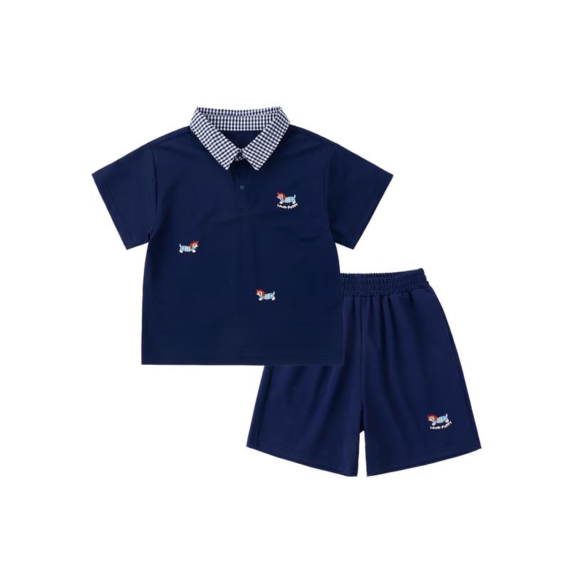 Dudu Family Kids  College Style Polo Shirt & Shorts Set