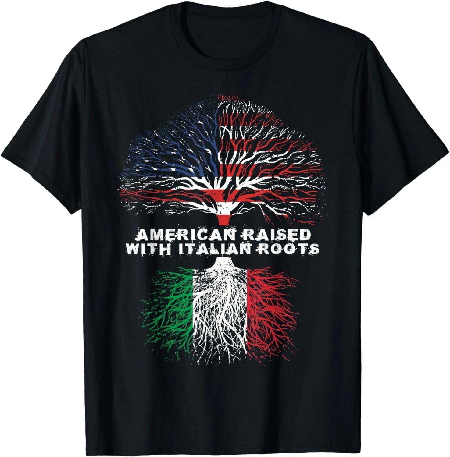 American Raised with Italian Roots Italy Unisex T-Shirt S