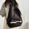 Sweet Lace Trim Rucksack Large Capacity Student School Bag Y2k Polka Dot Backpack  Outdoor Use