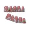 10-Piece Gold Butterfly & Pink Flower Duckbill Wearable Nails