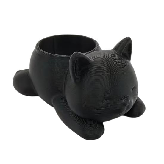 

3D Printed Cat Planter Pot Lying Kitten Succulents Herb Plants Flower Pot Container for Indoor Outdoor Home Balcony Garden Decor чёрный
