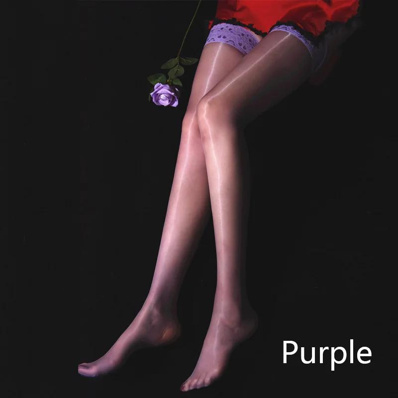 Sexy Aurora Women 1D Ultra Thin Stockings Shiny Magical Lace Top Female Elastic Stocking Non-Slip Silicone Hosiery Club Dance