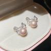 French Pearl Beads Zircon Pearl Stud Earrings - Elegant and Versatile High-End Accessories