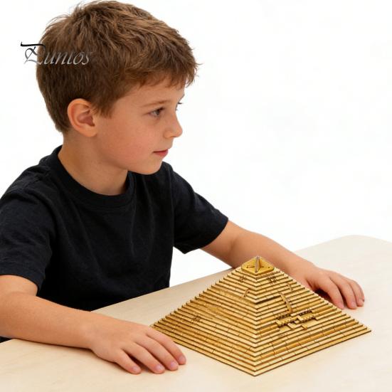 Decryption Puzzle Toy Wooden Pyramid Mystery 3D Gift Riddle Game Brain Teaser Educational for Adults Teens Christmas