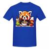 Unisex Kawaii Red Panda Eating RaUnisex Noodles Trendy T Shirt Streetwear Oneck Cotton T Shirts