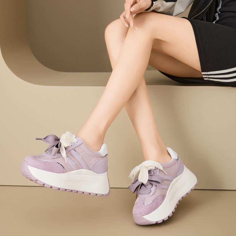 Inner height increase Forrest Gump shoes women's lightweight 2025 spring and summer new retro color matching platform casual moral training shoes g