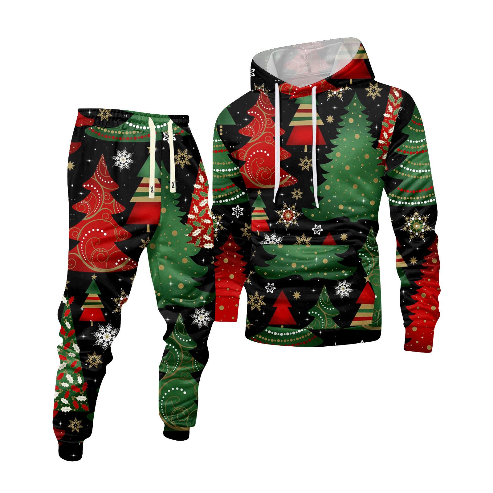 

Мужской худи с принтом и спортивные штаны, повседневный спортивный костюм M