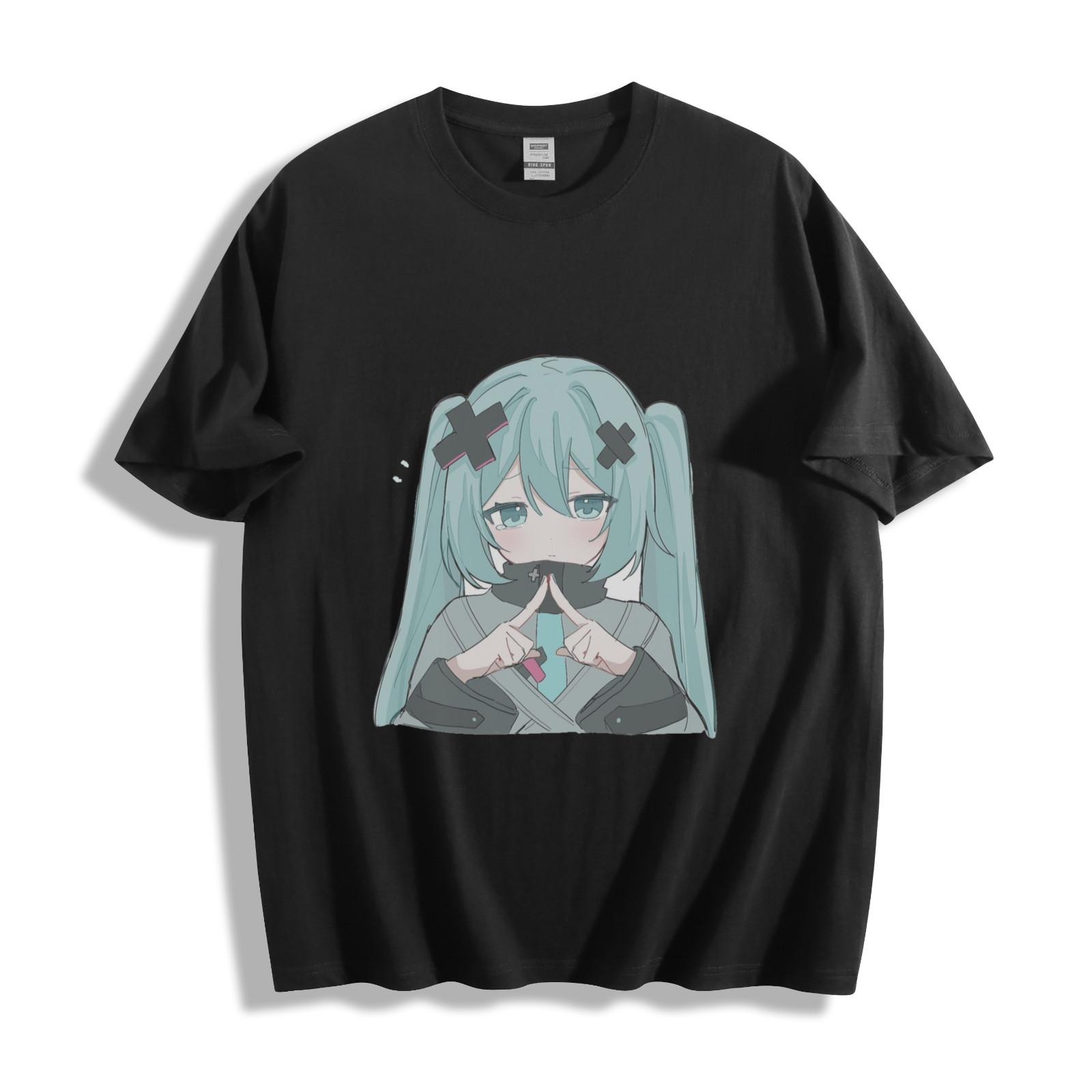 Hatsune Miku Starry Wink T-Shirt Mens Womens Tees Top - Cosmic Anime Charm Unisex Tee 3XL