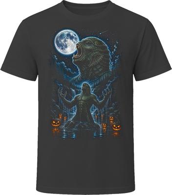 Swamp Creature Howling At the Moon Vintage Halloween Horror Gift T Shirt