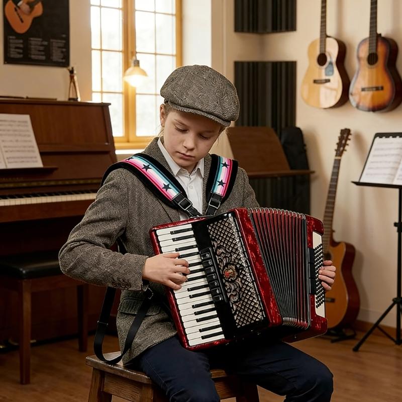 Adjustable Double Shoulder Straps Universals Accordion Strap Wear Resistant Musical Instrument Accessory