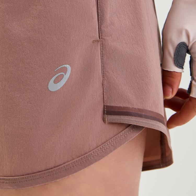 Asics Sports Lifestyle Series Logo Sun Protection Anti-Ultraviolet High-Waisted Sports Shorts Women Shorts Pink 2012D258-700