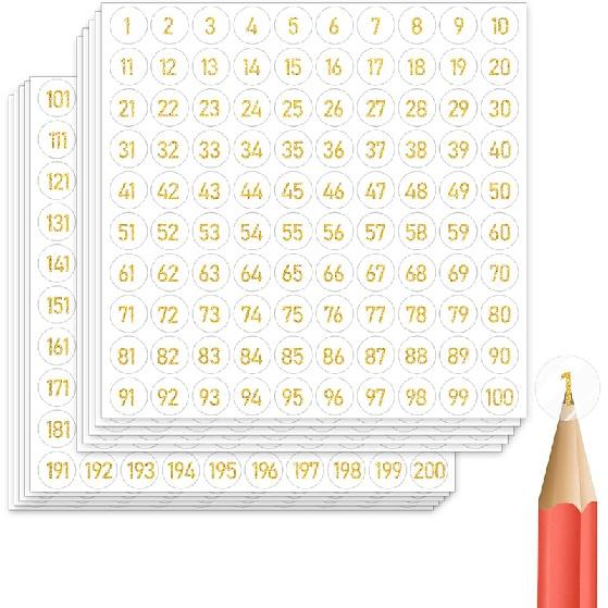 3000 PCS Number Stickers Labels, 0.4'' Black Consecutive Number Stickers 1-200, Vinyl Numbered Sticker, Self-Adhesive and Residue-Free, Use for