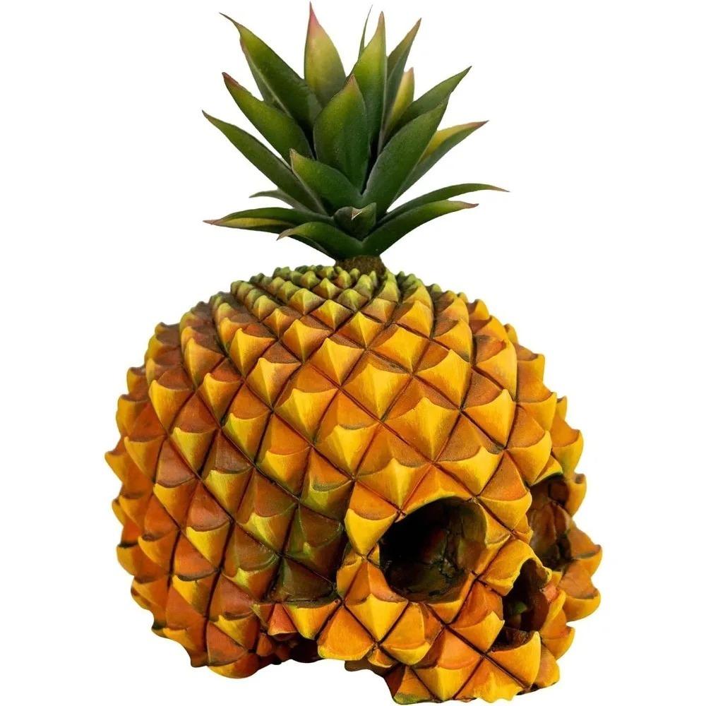 

Креативная статуя черепа в виде ананаса на Хэллоуин, изделия ручной работы, домашний декор, дизайн головы черепа, часть статуэтки, украшения из смолы на Хэллоуин ярко-розовый