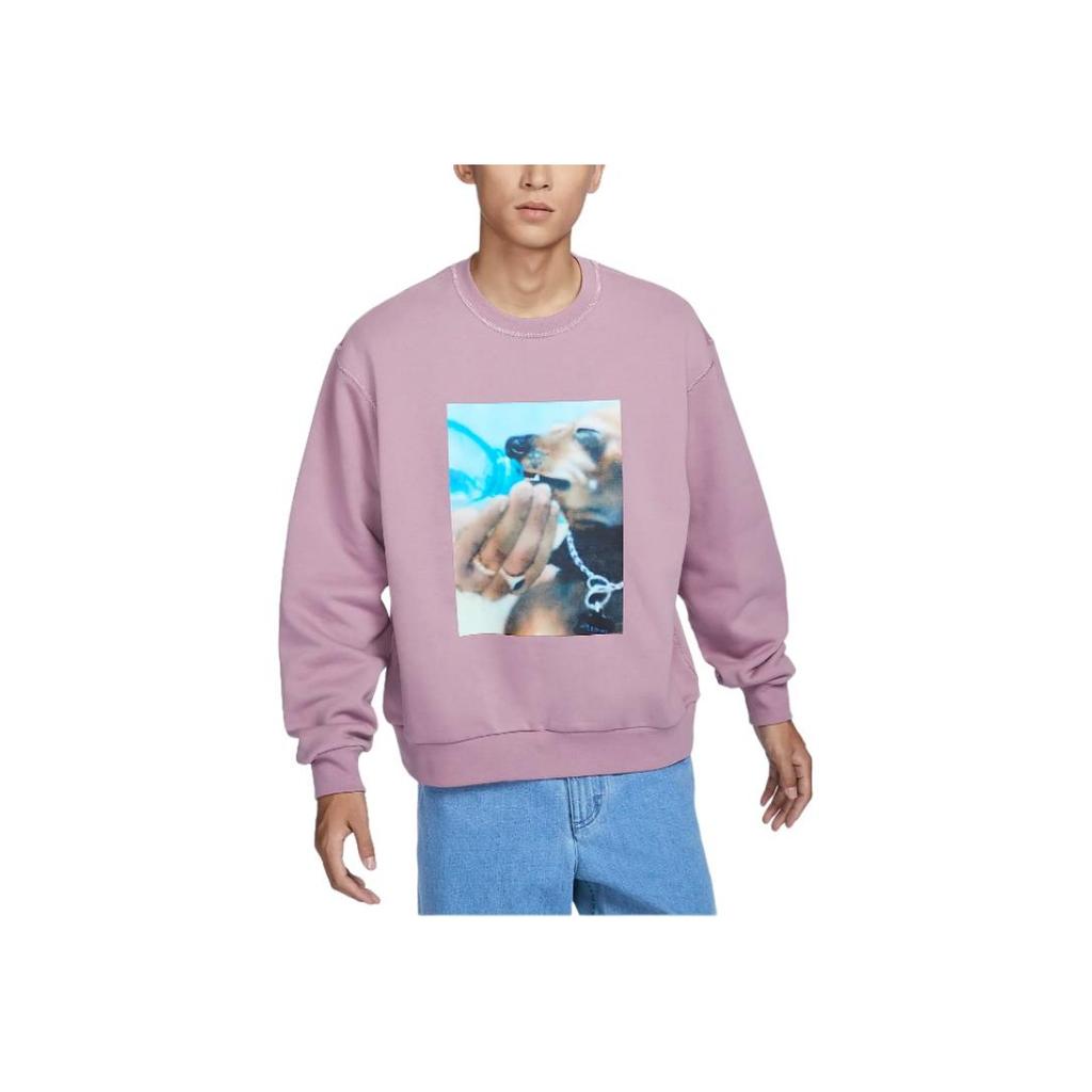 Nike SB Fleece Skateboard Crewneck Loose Long Sleeve Sweatshirt Unisex Sweatshirt Gray Purple Red HQ3038-523