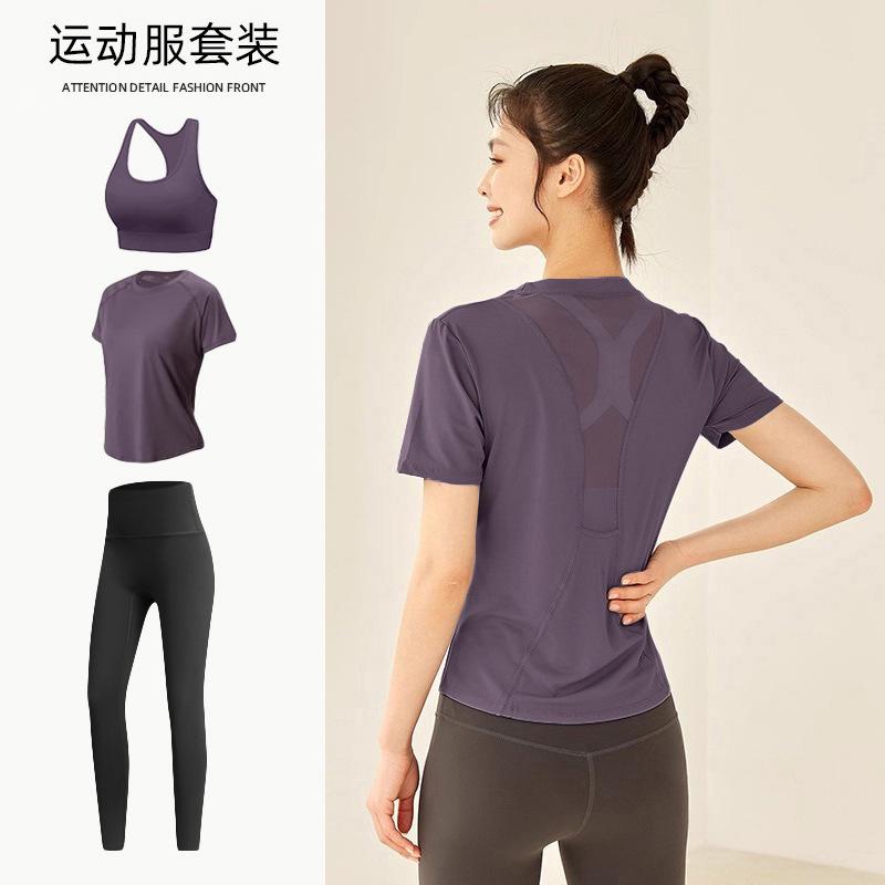 Tennis suit women's short-sleeved training clothes outdoor running quick-drying clothes thin badminton T-shirt fitness clothes