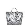 Women's bag 2025 new European and American fashion printed snake pattern handbag large capacity glossy versatile bucket bag tide