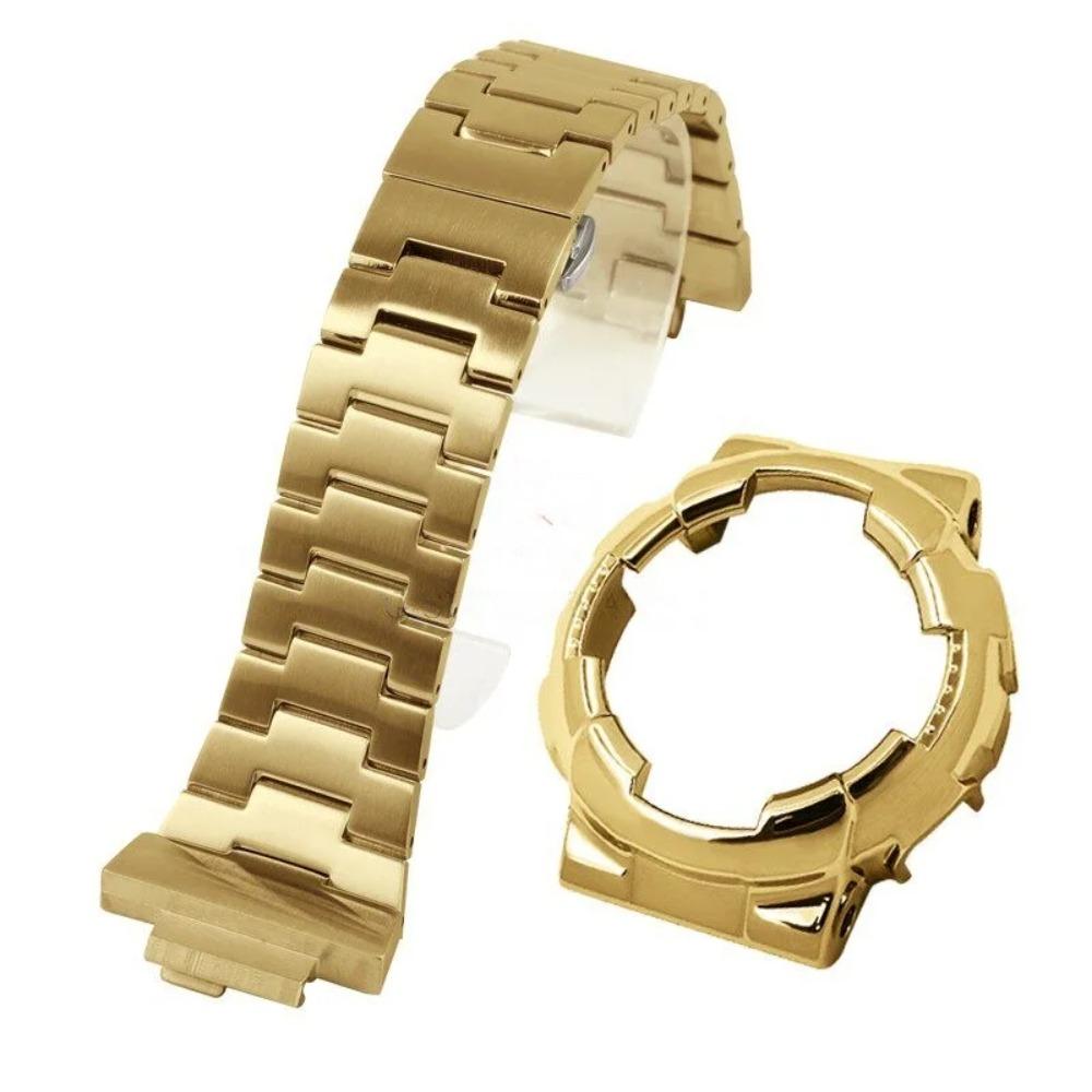 Stainless Steel Mod Kit For Casio G-SHOCK GA-110 GA-110GB GA-100 GA-120 Series Modified Black Warrior Metal Bezel Case Strap