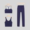 LULU Original Three-Piece Yoga Set: Beautiful Back Y/U-Shaped Vest & Quick-Dry, Breathable Nine-Point Pants for Women