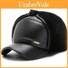 Winter Men's Pu Leather Warm Earmuff Cap For Outdoor Fashionable Commute Characters Included)