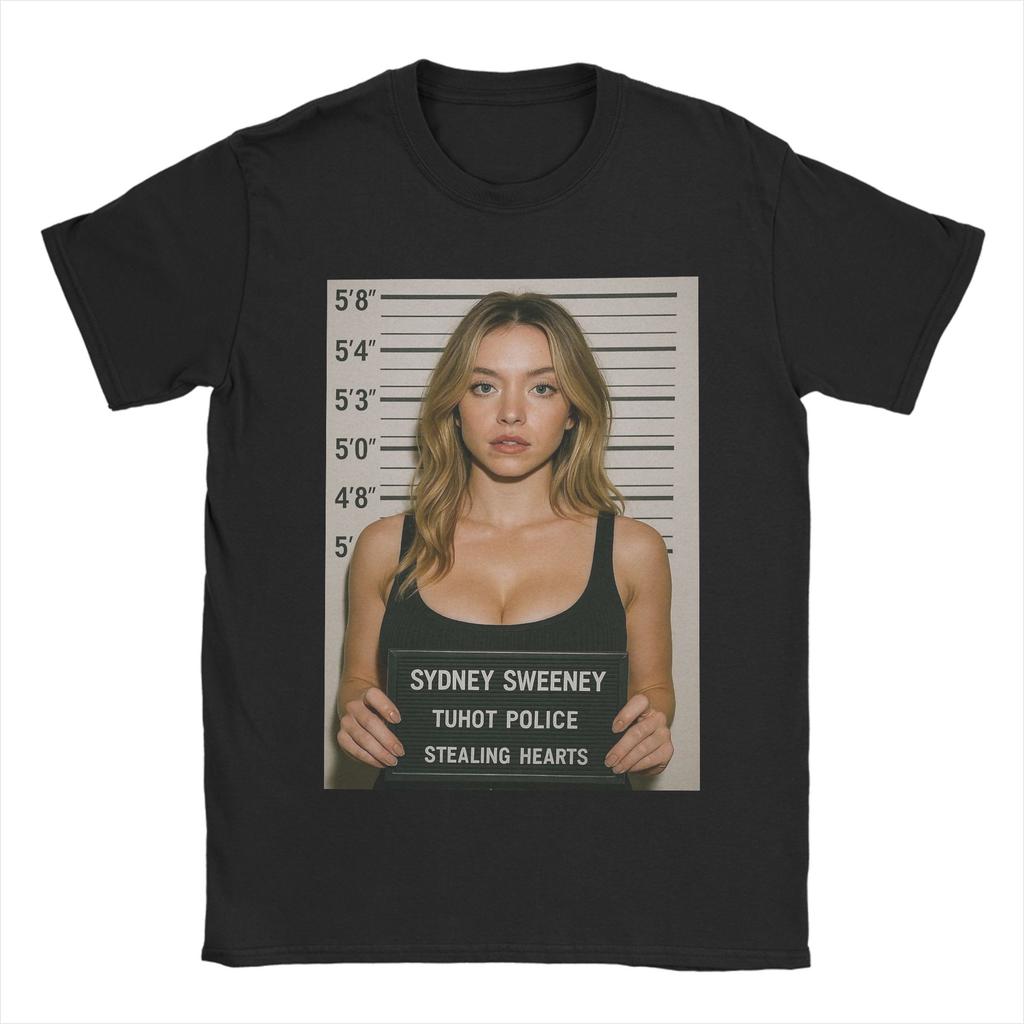 Sydney Sweeney T Shirts Unisex Pure Cotton Leisure TShirts Crew Neck Tees Short Sleeve Tops Birthday Present