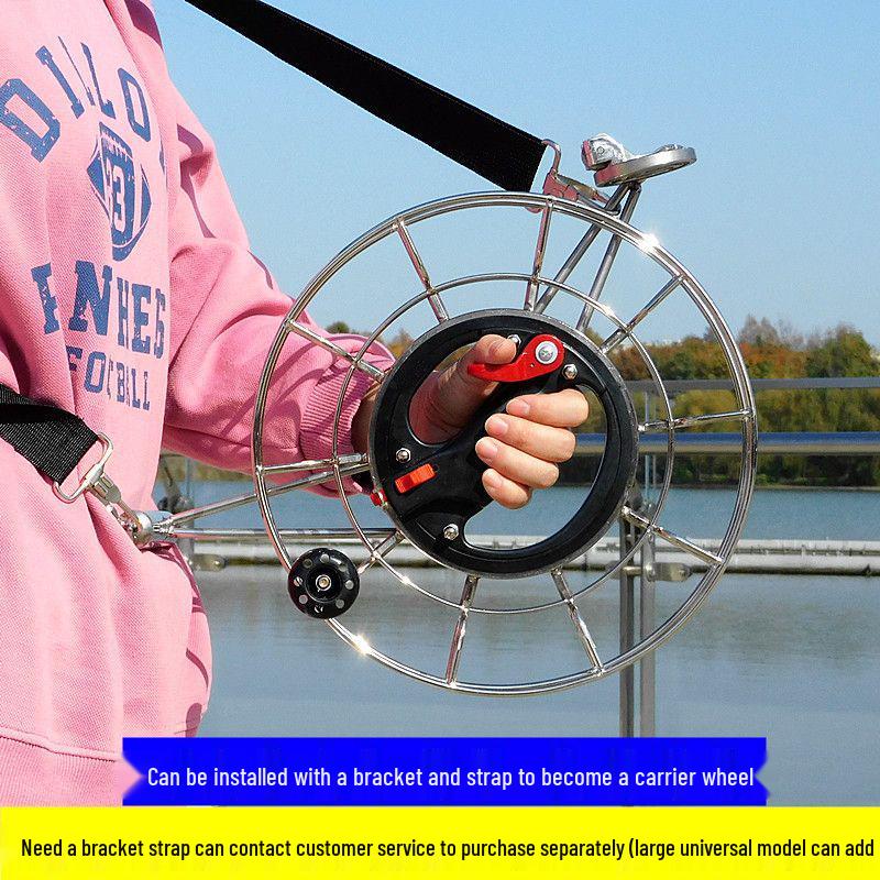 High-End Stainless Steel Kite Reel with Handbrake, Anti-Reverse, and Large Bearing for Sea Fishing