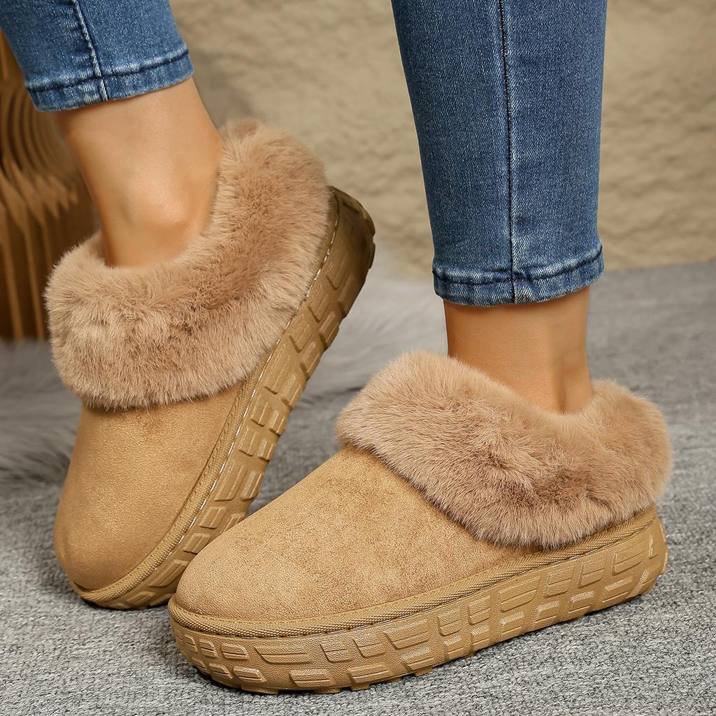 Fashion Plus Size Flat Snow Boots for Women 2025 Winter Soft Thick-Soled Chunky Platform Casual Boots Warm Comfort Non Slip Ankle Boots