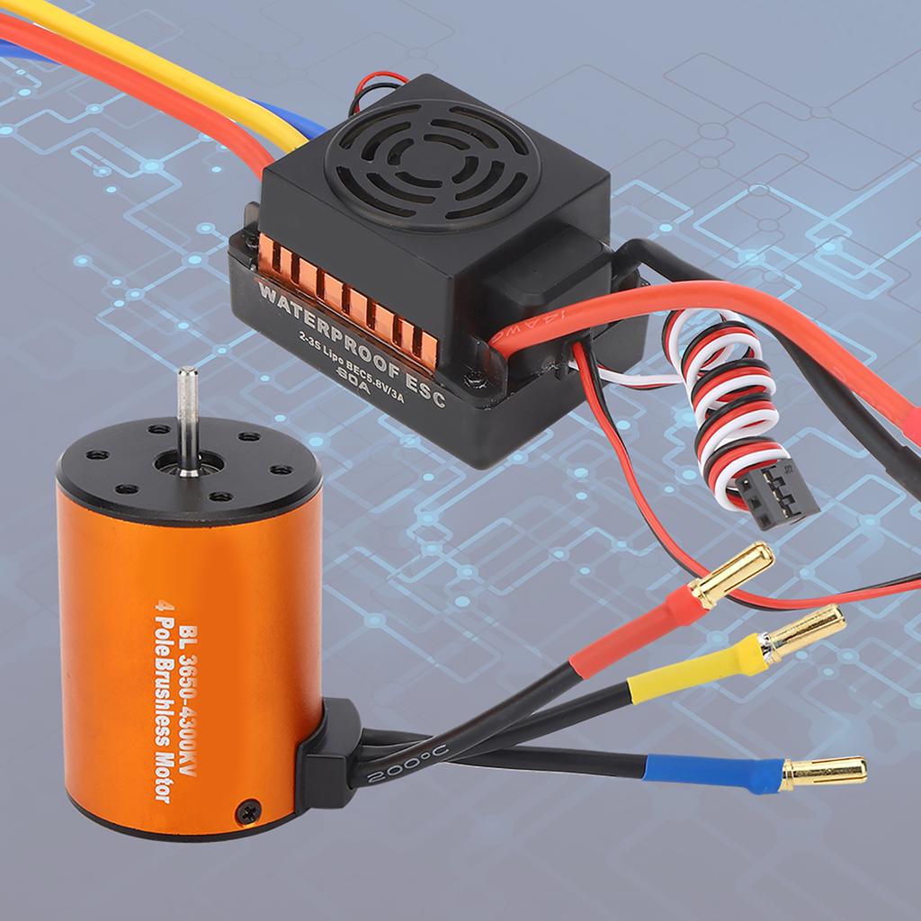 3650 4300KV Brushless Motor 60A ESC Upgrade Parts Accessory for 110 RC Car Model