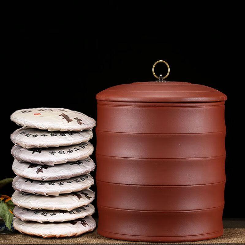 

Yixing Zisha Airtight Tea Canister 7 Pu er Cake Capacity