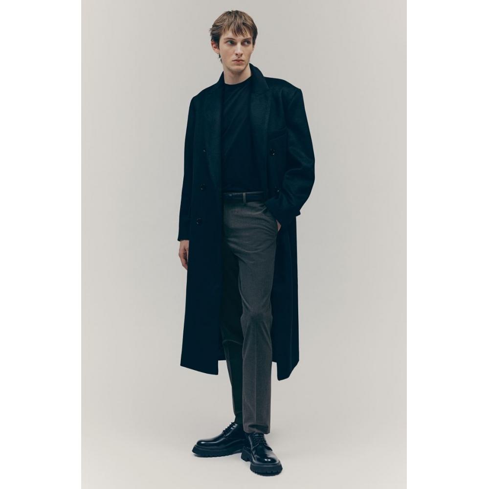 H M Tailored Trousers sliM Fit Dark Grey