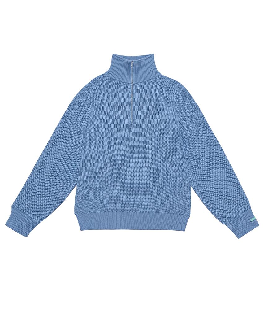 INSTANTFUNK Ms Wool Knit Half Zip-Up - Blue