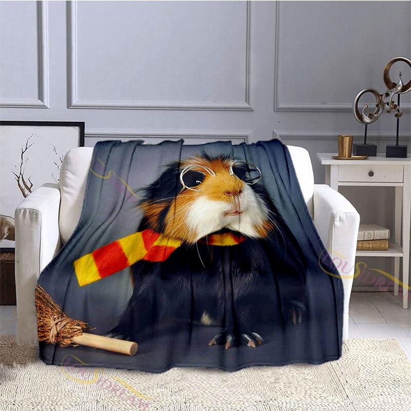 Guinea Pig Cute Animal Print Blanket Flannel Blankets Cartoon Print Sheet Sofa Throw Bedspread Kids Siesta Leisure Coverings