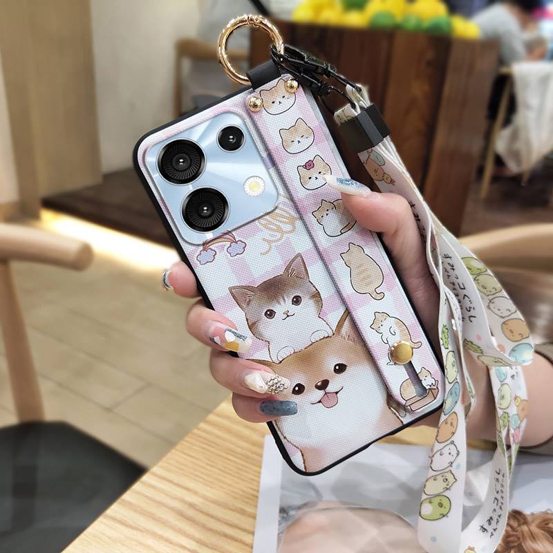 Back Cover Silicone Phone Case For UMIDIGI G9 5G/Note9 5G Dirt-resistant Anti-dust Fashion Design Shockproof Wrist Strap