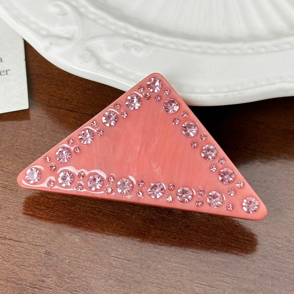 

Модная толстая 5-миллиметровая треугольная заколка-пружина для волос с мерцающими стразами для женщин Pink6cm