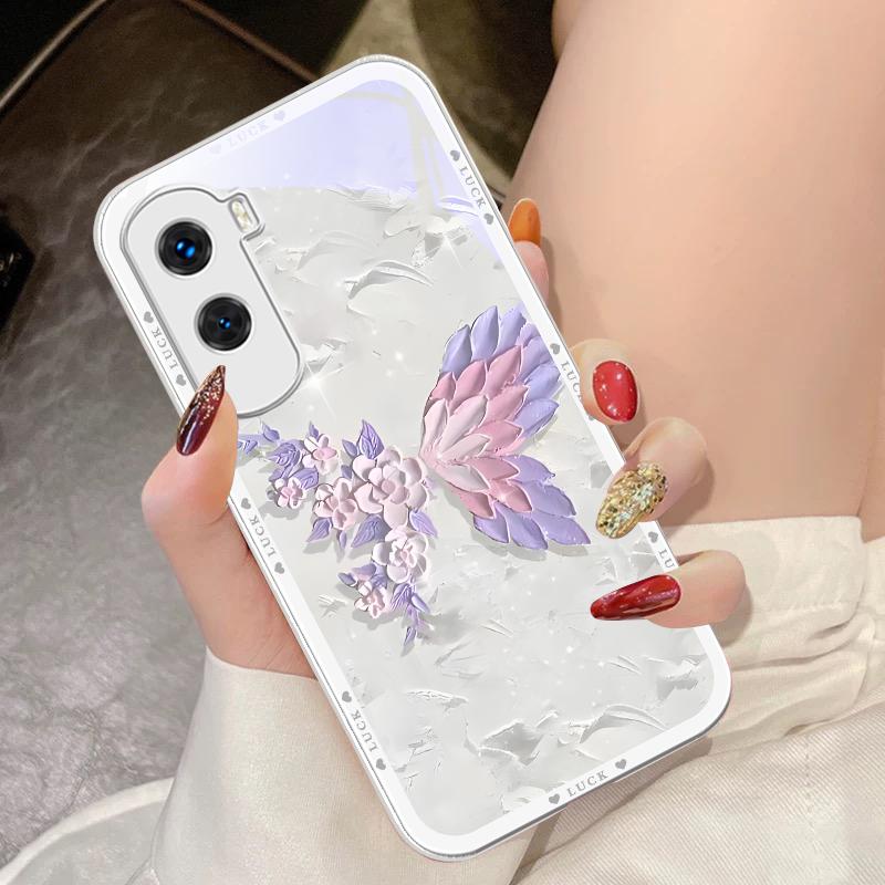 Flower Shaped Butterfly For Honor 200 90 8X 9X Pro Lite P50 P40 Nova 10 11i P60 Magic4 6 Mate 20 50 Tempered Glass Phone Case