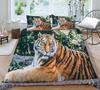 3D Tiger Pattern Bedding Set Bedroom Bed Home Quilt Cover Pillowcase Bedroom Bedding Microfiber 2/3 Pieces Gift